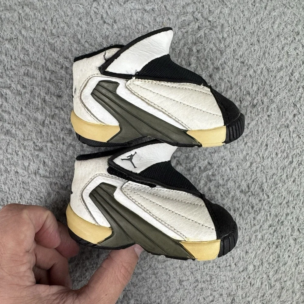 Vintage 1999 Jordan 15 Children's Shoes Size 2.5c Baby Black White Rare‎ Y2k